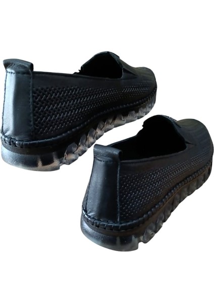 22385 Kadın Deri Comfort Casual Ayakkabı Siyah