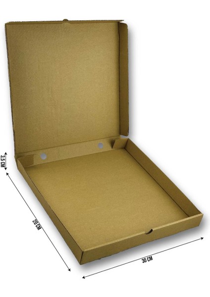 Baskısız Kraft Pizza Kutusu 30X30X3,5CM (Orta Boy)