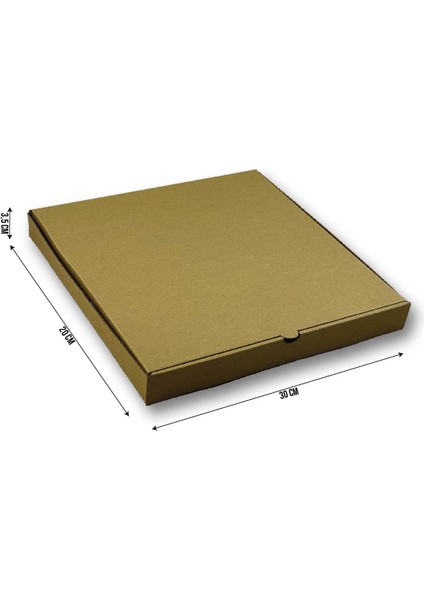 Baskısız Kraft Pizza Kutusu 30X30X3,5CM (Orta Boy)