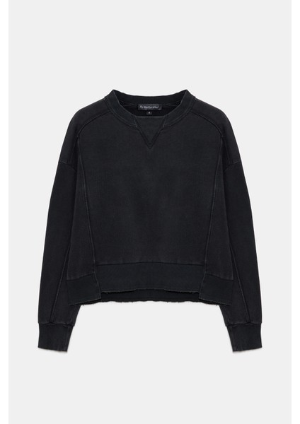 %100 Pamuk Temel Penye Sweatshirt