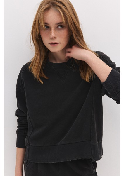 %100 Pamuk Temel Penye Sweatshirt