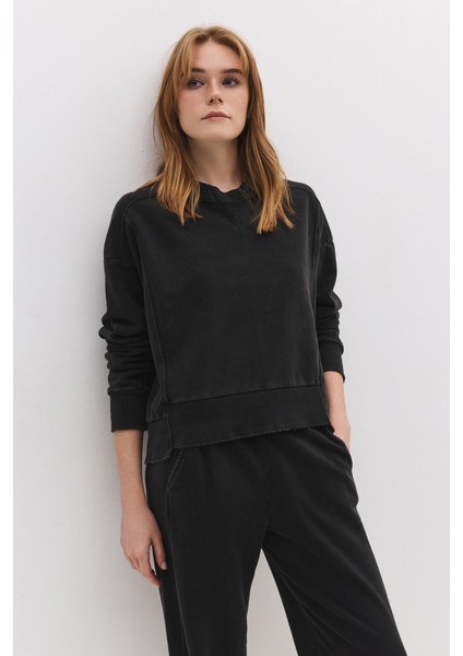 %100 Pamuk Temel Penye Sweatshirt