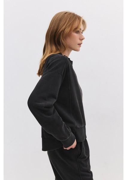 %100 Pamuk Temel Penye Sweatshirt