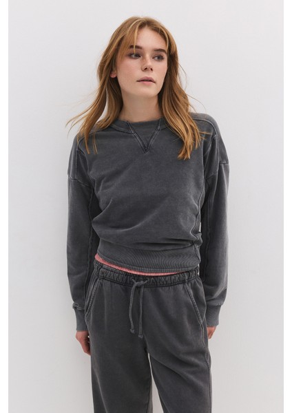 %100 Pamuk Temel Penye Sweatshirt