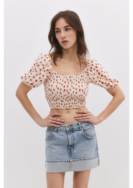 Balon Kol Crop Top