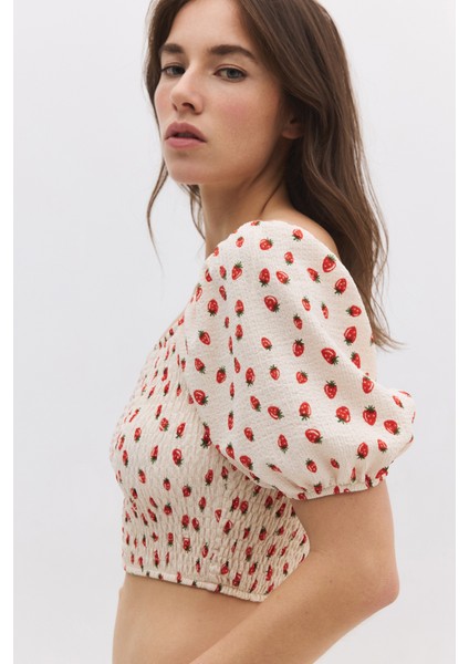 Balon Kol Crop Top
