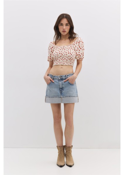 Balon Kol Crop Top