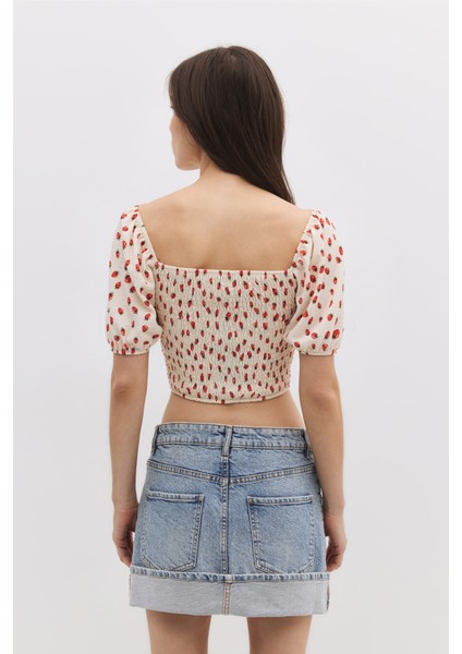 Balon Kol Crop Top