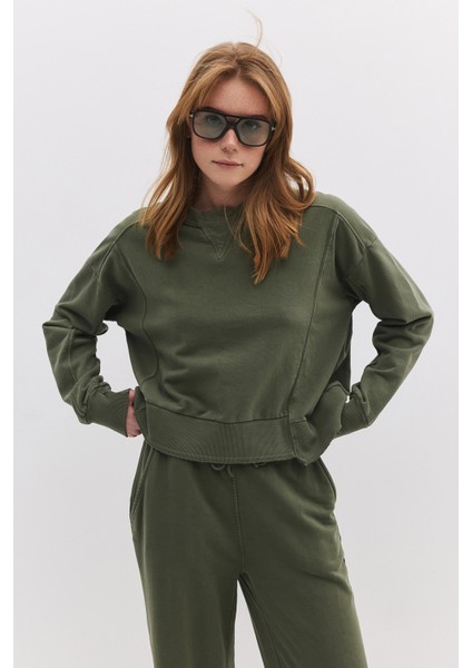 %100 Pamuk Temel Penye Sweatshirt
