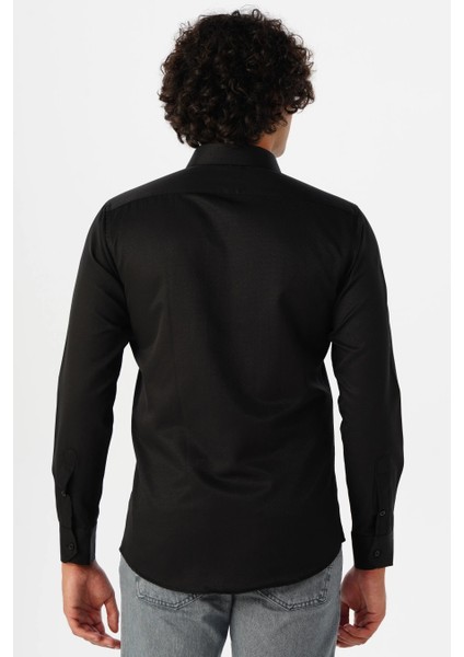 Slim Fit Armürlü Dik Yaka Gömlek modelleri