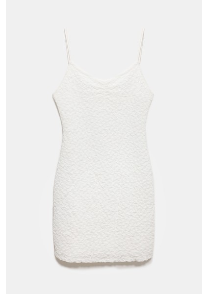 Dokulu Mini Elbise