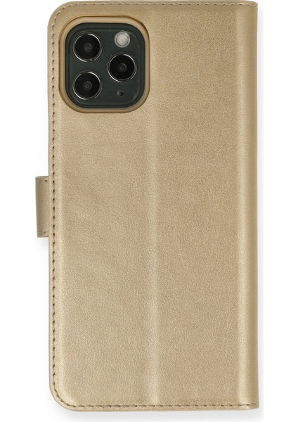Apple iPhone 11 Pro Kılıf Deri Kartlıklı Kılıf Kapaklı Kılıf Cüzdanlı - Gold fiyatları