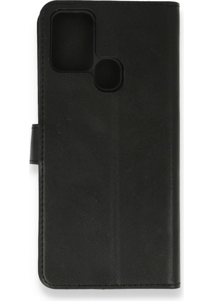 Samsung Galaxy A21S Kılıf Deri Kartlıklı Kılıf Kapaklı Kılıf Cüzdanlı - Siyah