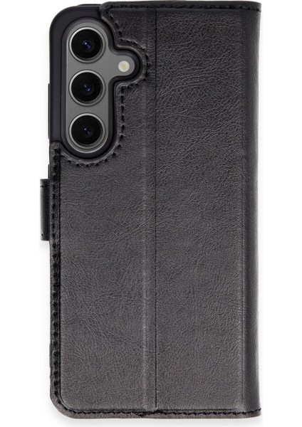 Samsung Galaxy S24 Kılıf Deri Kartlıklı Kılıf Kapaklı Kılıf Cüzdanlı - Siyah