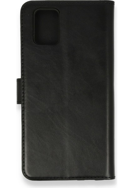 Samsung Galaxy A71 Kılıf Deri Kartlıklı Kılıf Kapaklı Kılıf Cüzdanlı - Siyah