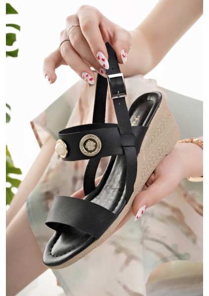 Kadın Sandalet Siyah Tokalı Terlik Şık Iş Ofis Günlük Ayakkabı fırsatları