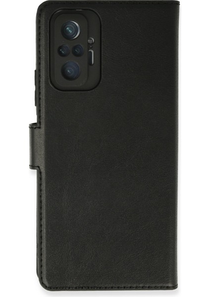 Xiaomi Redmi Note 10 Pro Kılıf Deri Kartlıklı Kılıf Kapaklı Kılıf Cüzdanlı - Siyah