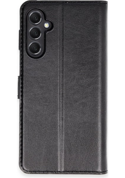Samsung Galaxy M34 5g Kılıf Deri Kartlıklı Kılıf Kapaklı Kılıf Cüzdanlı - Siyah