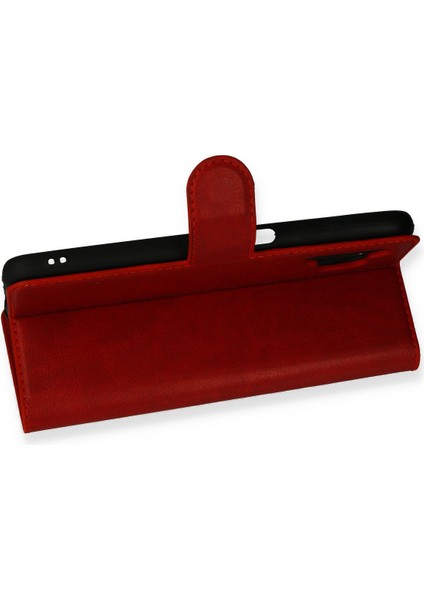 Samsung Galaxy A13 4g Kılıf Deri Kartlıklı Kılıf Kapaklı Kılıf Cüzdanlı - Kırmızı modelleri