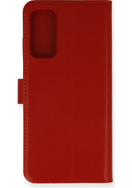 Samsung Galaxy S20 Fe Kılıf Deri Kartlıklı Kılıf Kapaklı Kılıf Cüzdanlı - Kırmızı