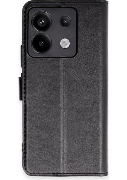 Xiaomi Redmi Note 13 5g Kılıf Deri Kartlıklı Kılıf Kapaklı Kılıf Cüzdanlı - Siyah