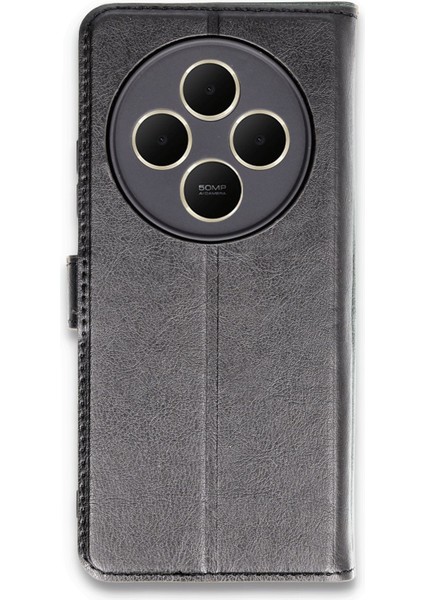 Xiaomi Redmi 14C Kılıf Deri Kartlıklı Kılıf Kapaklı Kılıf Cüzdanlı - Siyah