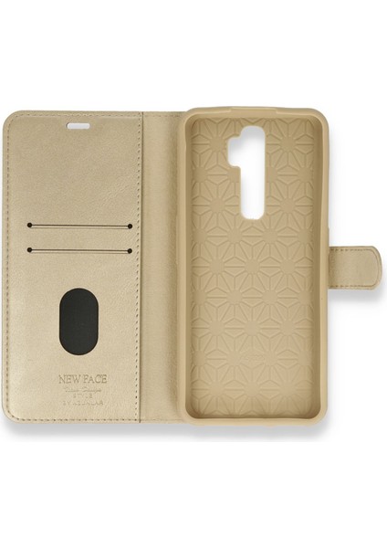 Oppo A9 2020 Kılıf Deri Kartlıklı Kılıf Kapaklı Kılıf Cüzdanlı - Gold fiyatları
