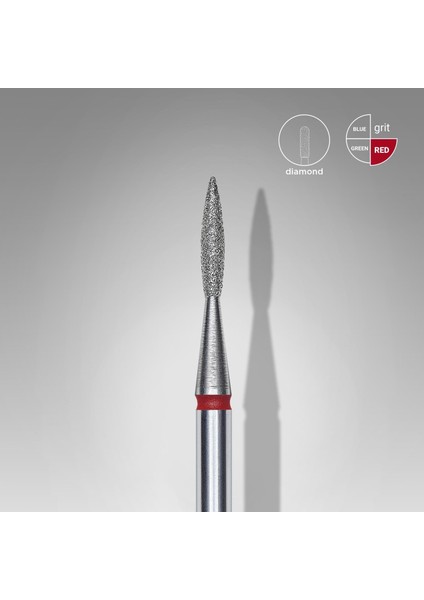 Elmas Sivri Alev Freze, Kırmızı, Çap 1,6 Mm, Çalışma Kısmı 8 mm