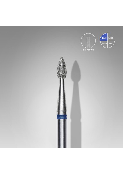 Elmas Küre Freze, Mavi, Çap 2,3 Mm, Çalışma Kısmı 5 mm