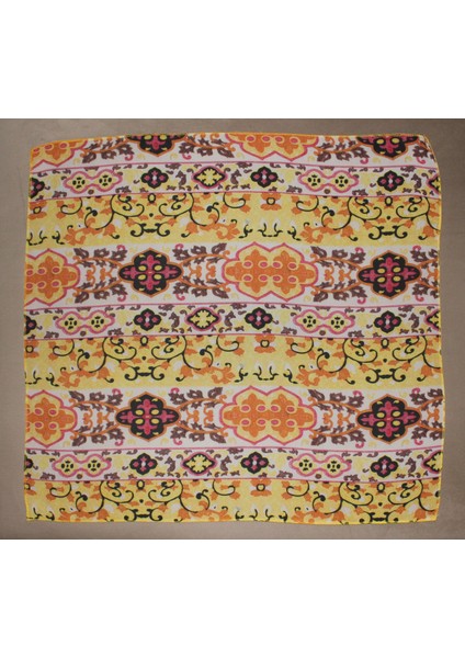 Karışık Desenli Şifon Fular Bandana Şal
