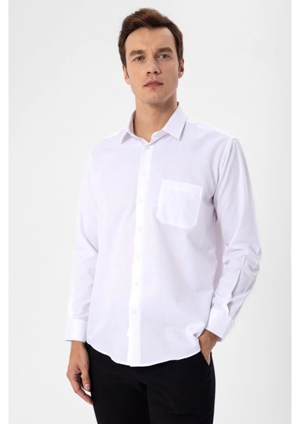 Erkek Regular Fit Armürlü Gömlek