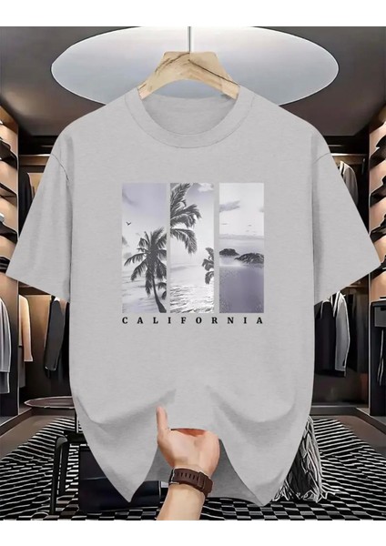 Punıx Kıds Özel Üretim Manzara Calıfornıa Baskılı Yeni Stil Erkek Çocuk Ter Tutmayan Yazlık T-Shırt