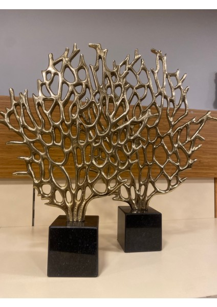 Dekoratif Döküm Pirinç Mermer Hayat Ağacı 2'li Antik Eskitme 47 ve 42 cm fiyatları