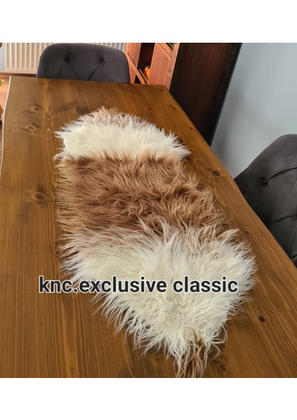 Camel -Krem Tibet Peluş Masa Örtüsü Şık Dekoratif Lüks Elegant Modern Dekoratif Runner. modelleri