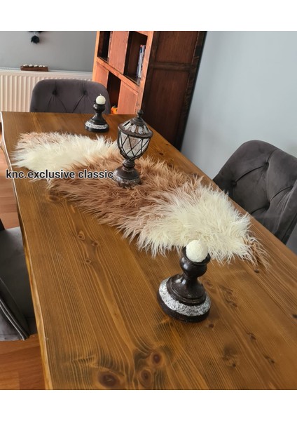 Camel -Krem Tibet Peluş Masa Örtüsü Şık Dekoratif Lüks Elegant Modern Dekoratif Runner. indirimleri