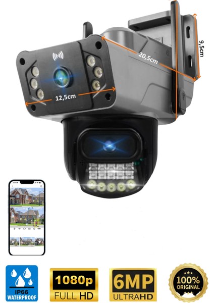 6 Mp Dual Lens Wifi Ptz Kamera Okam 3024