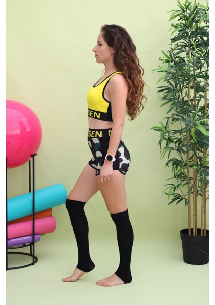Dalgıç Kumaş Kamuflaj Desenli Crop/şort Spor Takım