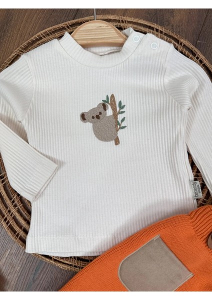 Triko Askılı Koala Temalı Kaşkorse Esnek Badili Bereli Unisex Bebek Takım fırsatları