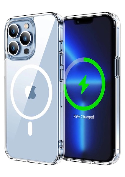 iPHONE 13 Pro Şeffaf Magsafe Kılıf Kamera Çıkıntılı Korumalı Silikon