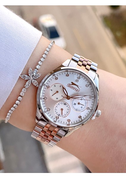 Rose Gümüş Renk 5 Atm Su Geçirmez Kadın Kol Saati