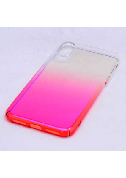 Apple iPhone x Kılıf Parlak Sert Renkli Transparan Kapak