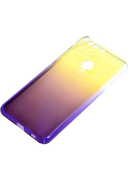 Huawei Y7 2018 Kılıf Parlak Sert Renkli Transparan Kapak