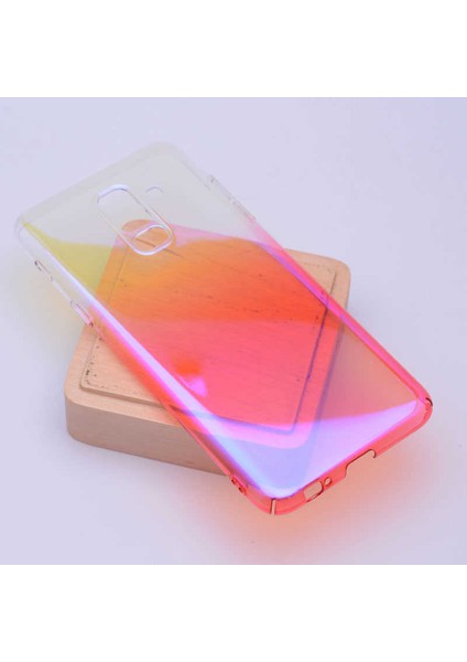 Galaxy A6 Plus 2018 Kılıf Parlak Sert Renkli Transparan Kapak