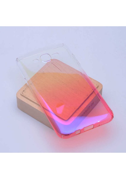 Galaxy J7 Kılıf Parlak Sert Renkli Transparan Kapak