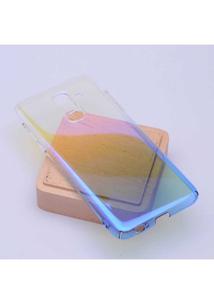 Galaxy A6 Plus 2018 Kılıf Parlak Sert Renkli Transparan Kapak