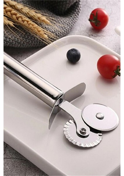 Paslanmaz Çelik Pizza Dilimleme ve Çiğ Börek Kesme Aparatı