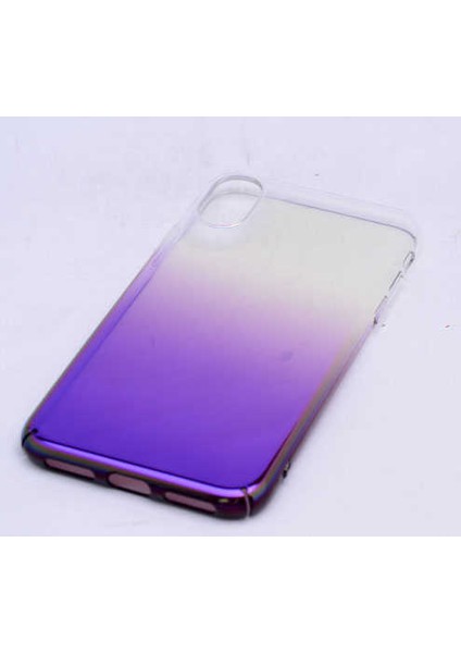 Apple iPhone x Kılıf Parlak Sert Renkli Transparan Kapak