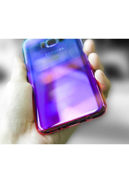 Galaxy S8 Plus Kılıf Parlak Sert Renkli Transparan Kapak