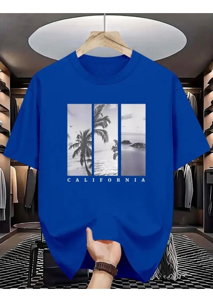 Punıx Kıds Özel Üretim Manzara Calıfornıa Baskılı Yeni Stil Erkek Çocuk Ter Tutmayan Yazlık T-Shırt
