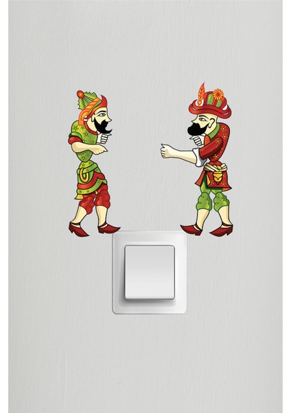 Hacıvat Karagöz Priz Sticker Ramazan Ayı Temalı Duvar Süsleri Hoşgeldin Ramazan Sticker Seti